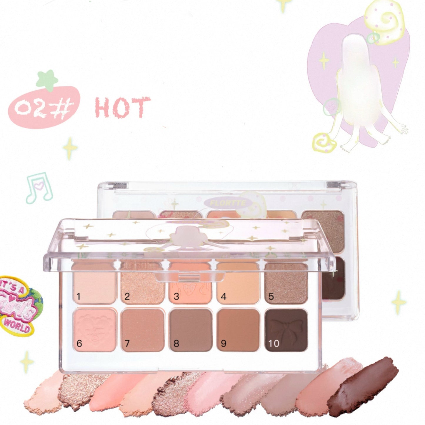 Flortte Wackky Series Ten-Color Eyeshadow Palette