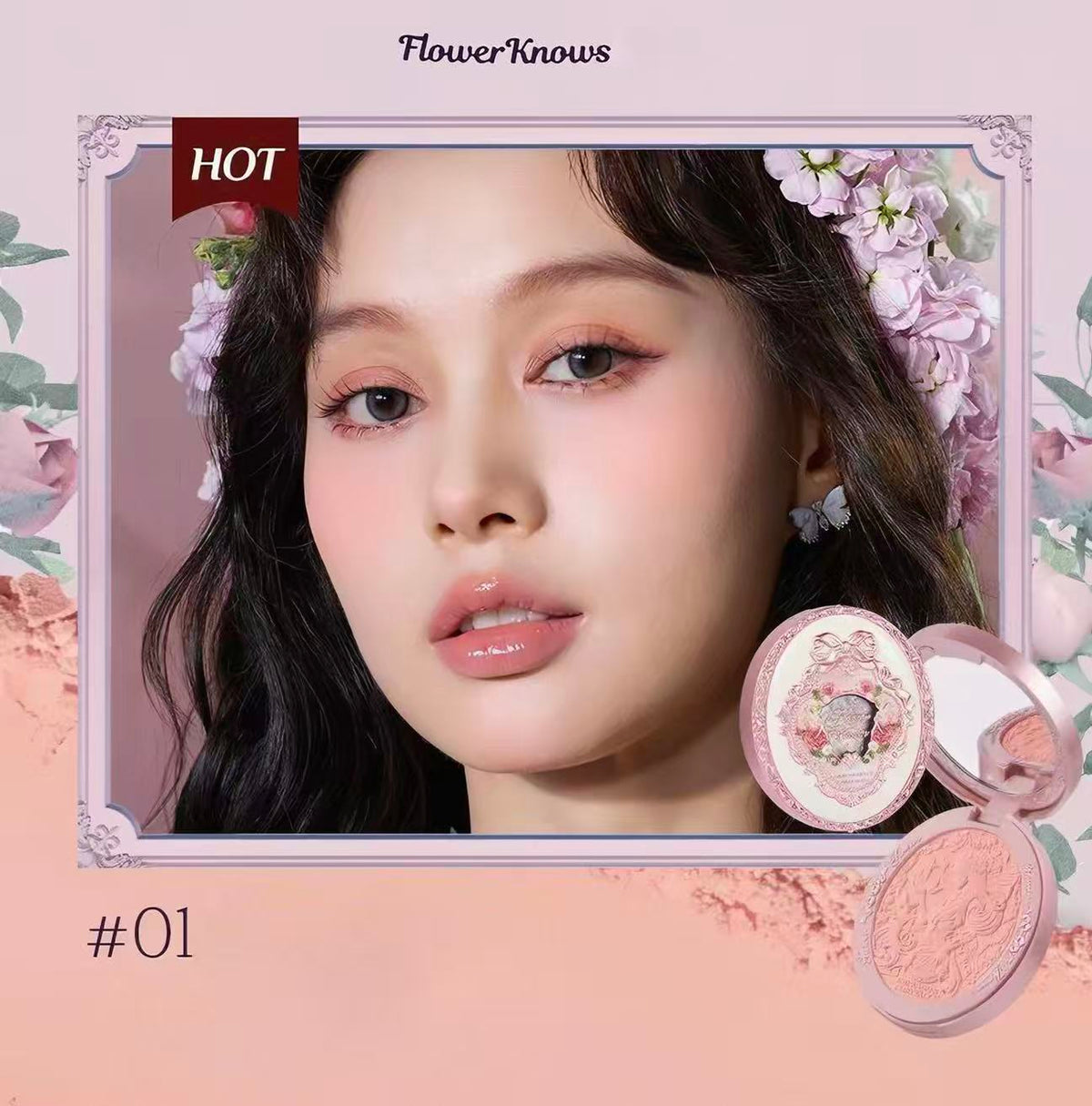 Flower Knows Midsummer Fairytales Velvet Embossed Blush