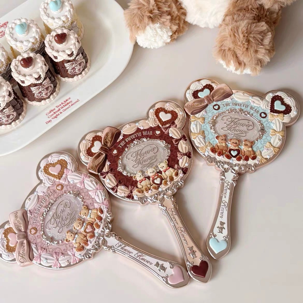 Flower Knows The Sweetie Bear Hand Mirror