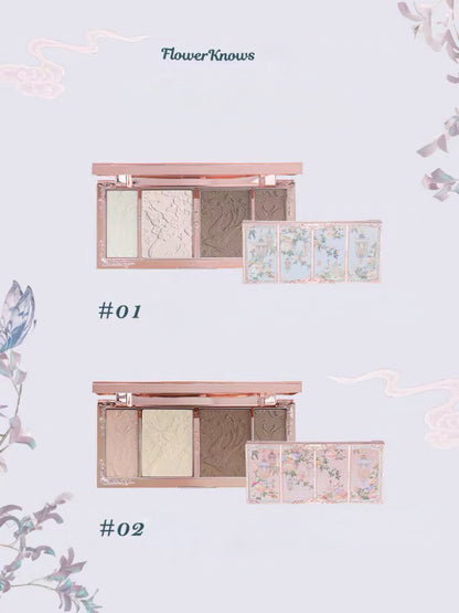 Flower Knows Butterfly Cloud Collar Embossed Highlight & Contour Palette