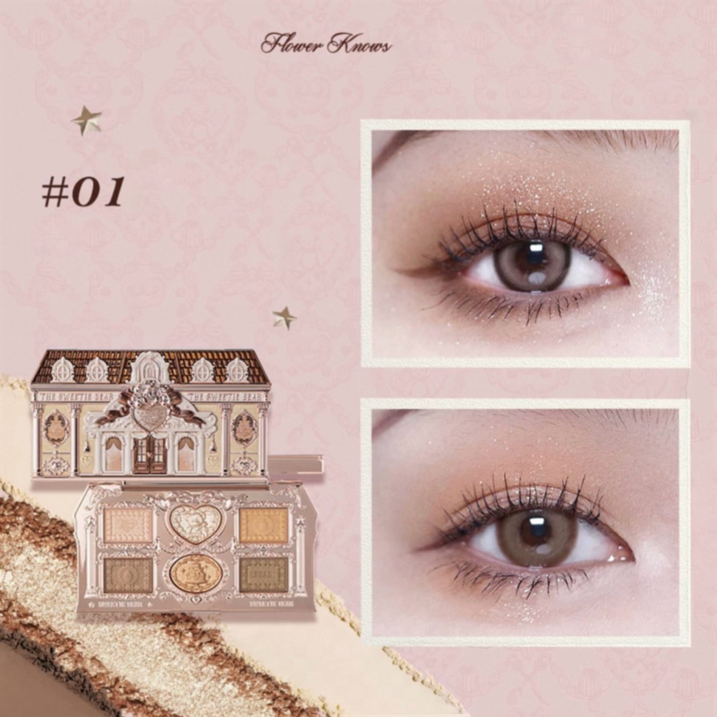 Flower Knows The Sweetie Bear 6-Color Makeup Palette