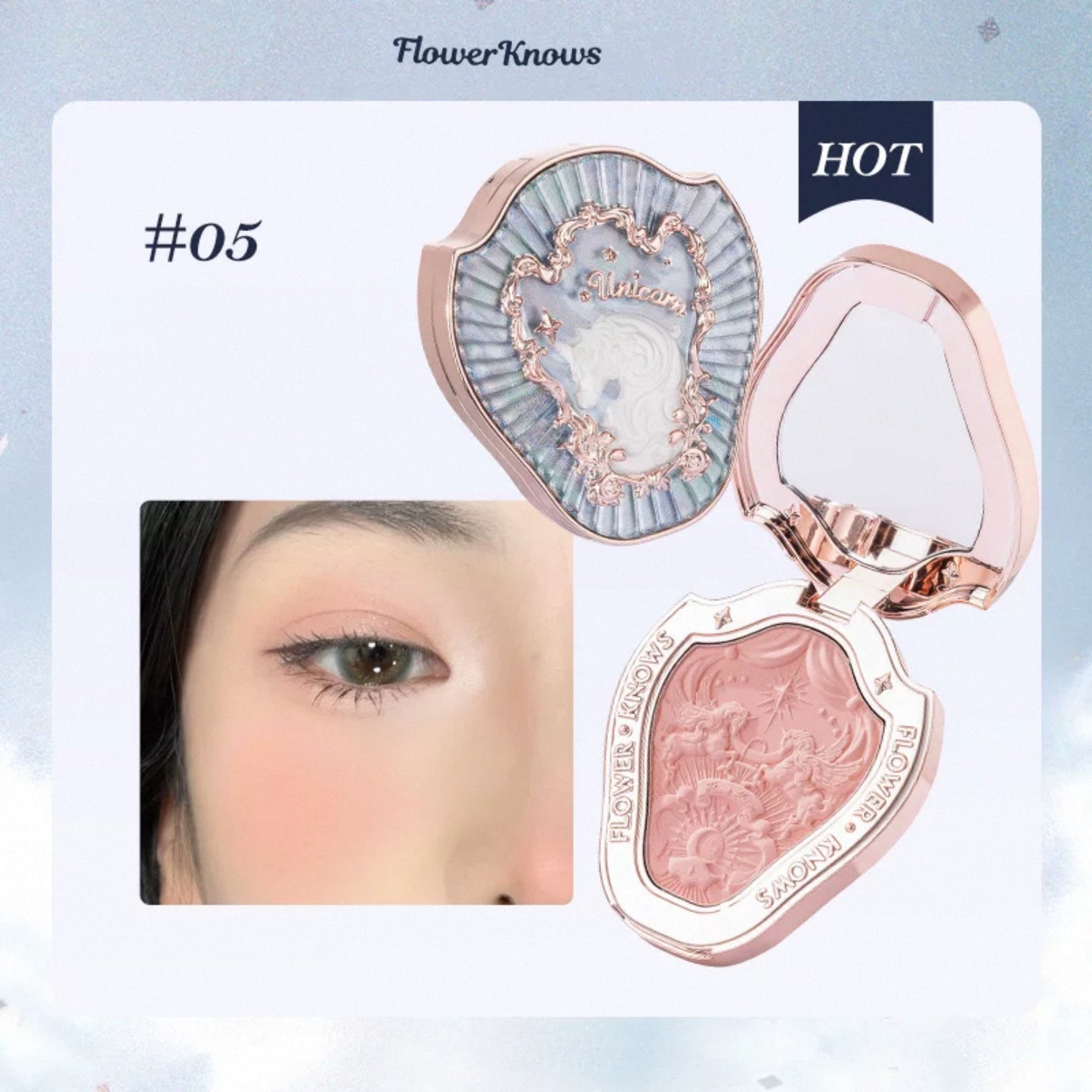 Flower Knows Makeup Unicorn Strawberry Rococo Embossed Blush