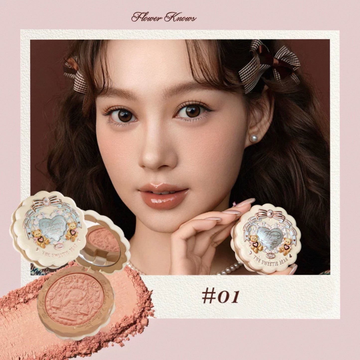 Flower Knows The Sweetie Bear Silk Satin Blush