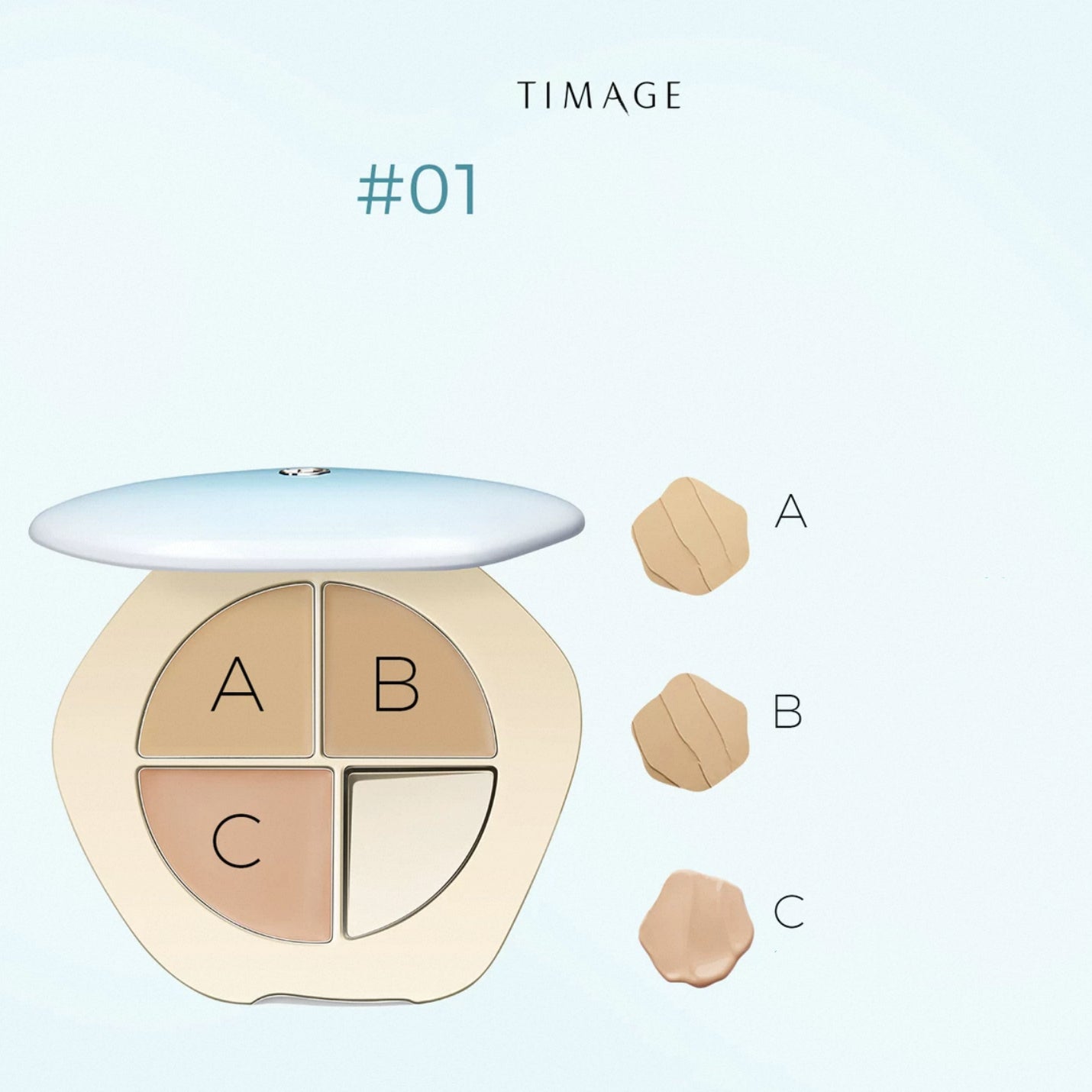 Timage TIMAGE Tri-Color Concealer Palette Facial Concealer Covers Spots Acne Dark Circles Creamy texture Moisturizing Skin-Friendly