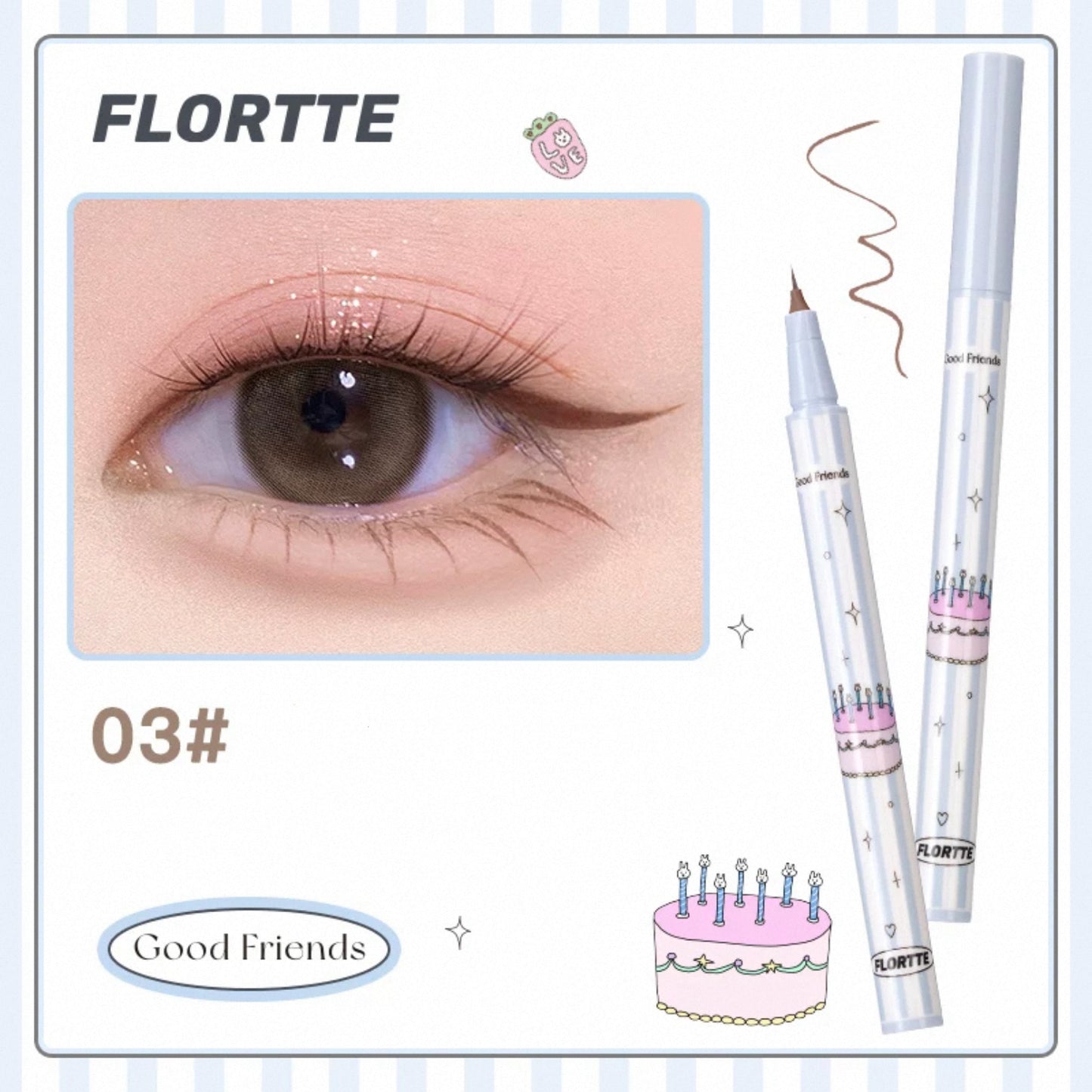 Flortte Good Friends Club--Rotatable Liquid Eyeliner
