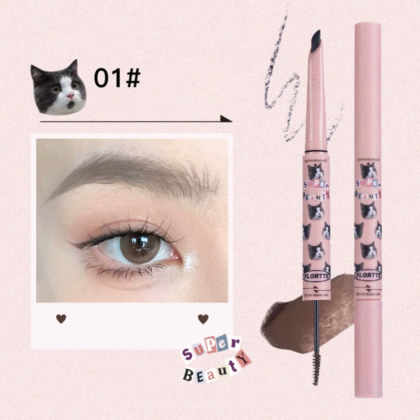 Flortte Eyebrow Pencil Brow Mascara