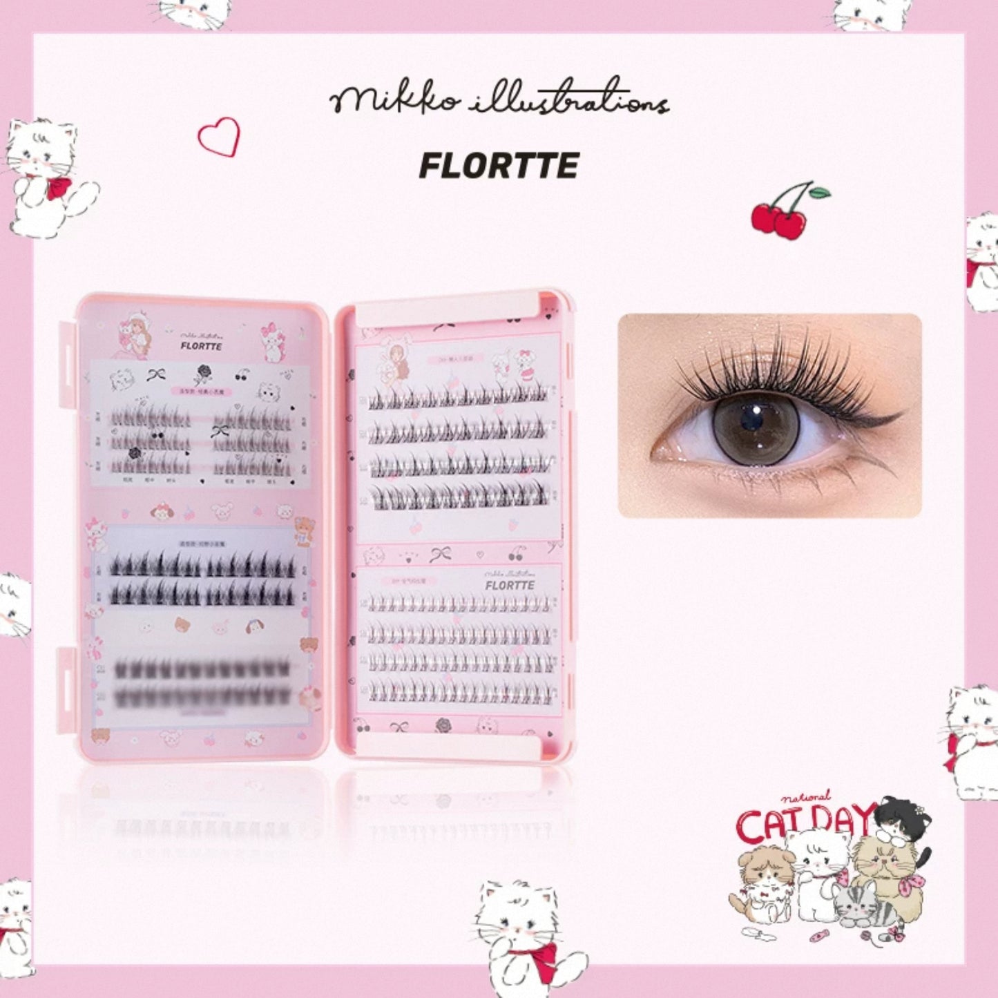 Flortte Mikko False Eyelashes(5 types 242 pieces)