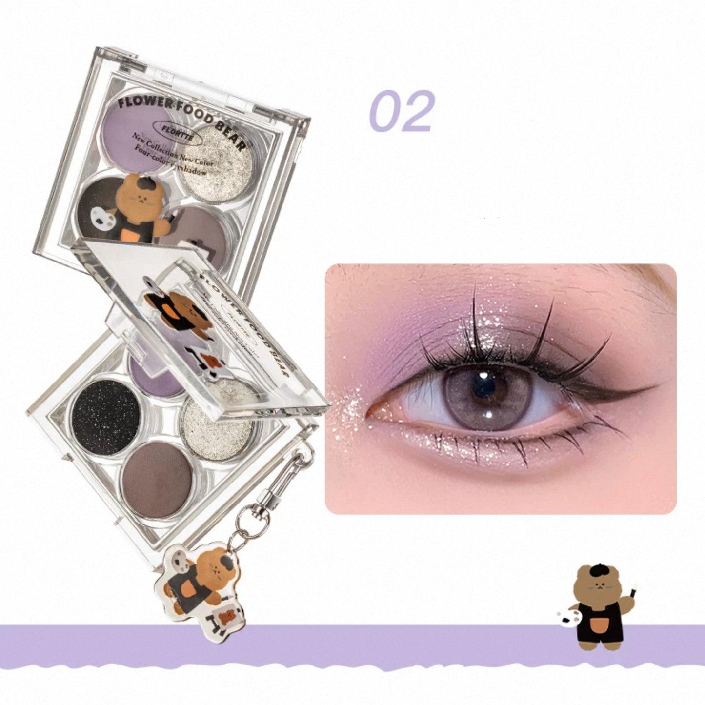 Flortte Flower Food Bear Four-Color Eyeshadow