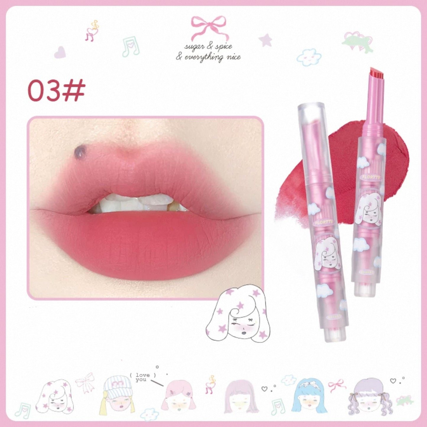 Flortte Girl's World Lip Mud