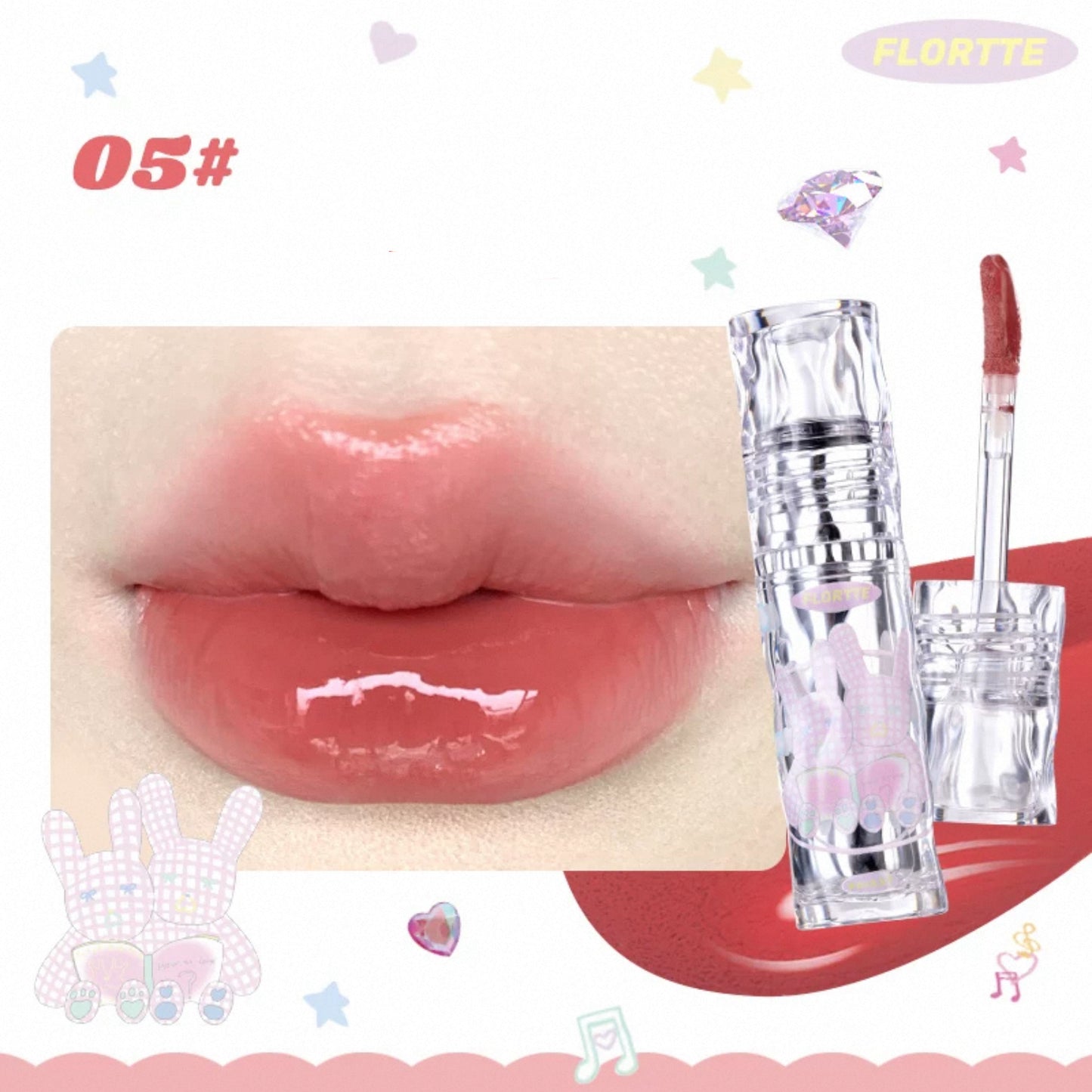 Flortte Girl's World Non-Stick Cup Lip Lacquer