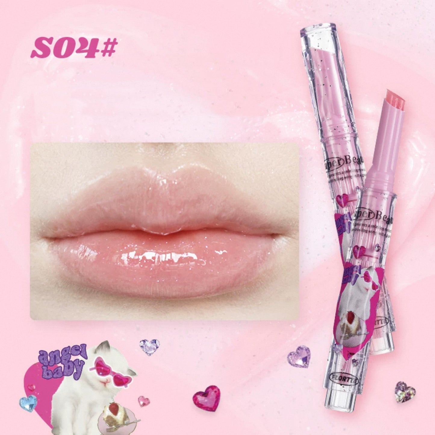 Flortte I Am Super Beauty Jelly Heart Lipstick