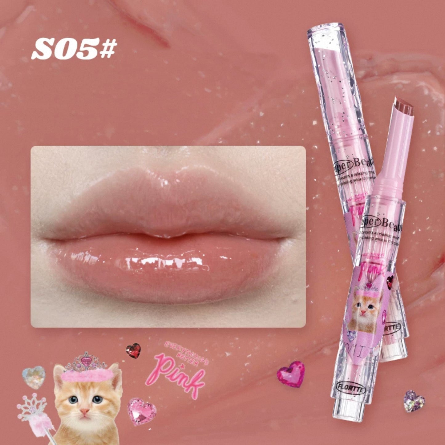 Flortte I Am Super Beauty Jelly Heart Lipstick