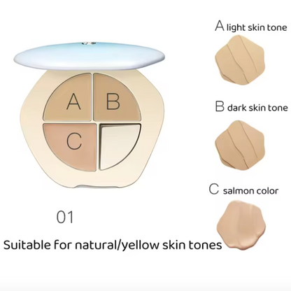 Timage TIMAGE Tri-Color Concealer Palette Facial Concealer Covers Spots Acne Dark Circles Creamy texture Moisturizing Skin-Friendly