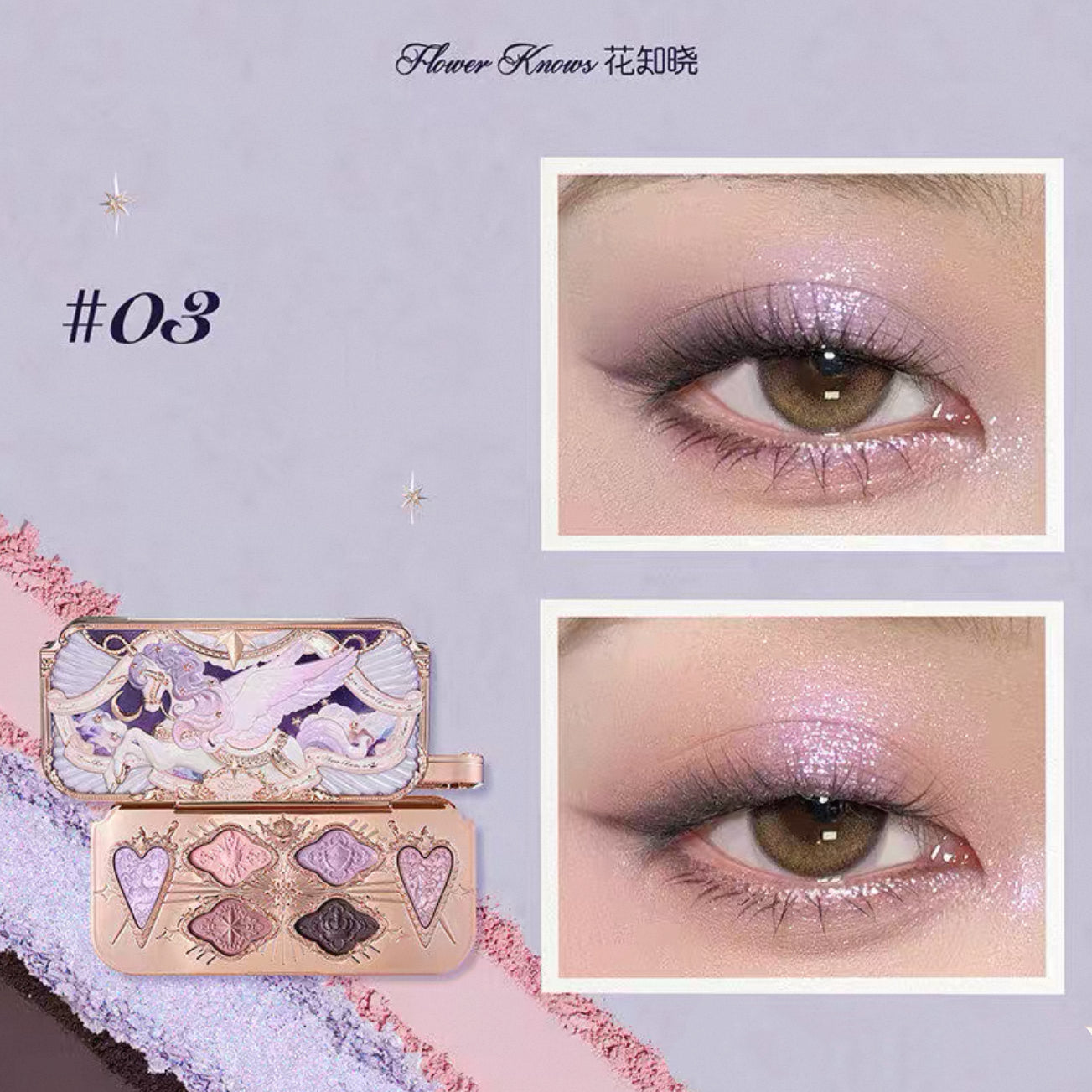 Flower Knows Knight Unicorn 6-Color Satin Makeup Palette